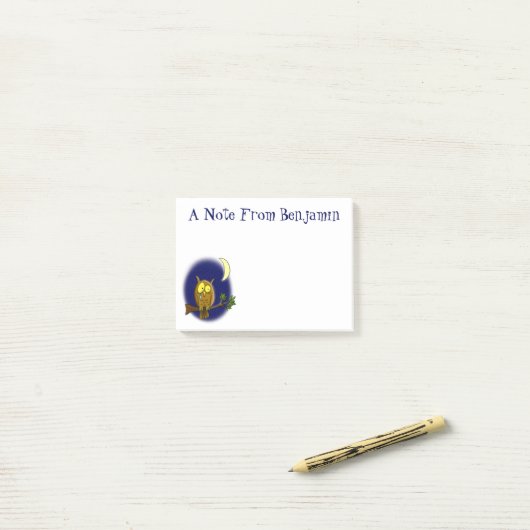 涙と月の悲しいフクロウ恋しく思ルは漫画だ ポストイット (デスク上)