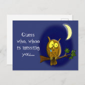 涙と月の悲しいフクロウ恋しく思ルは漫画だ ポストカード (正面/裏面)