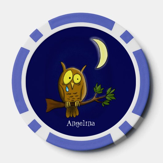 涙と月の悲しいフクロウ恋しく思ルは漫画だ ポーカーチップ (裏面)