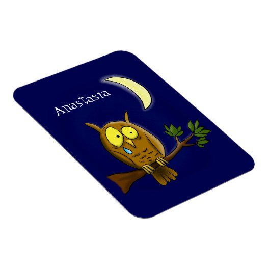 涙と月の悲しいフクロウ恋しく思ルは漫画だ マグネット (右側)