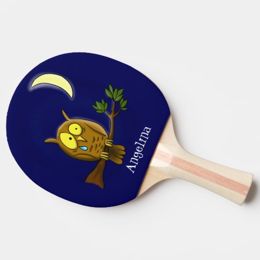 涙と月の悲しいフクロウ恋しく思ルは漫画だ 卓球ラケット (横)