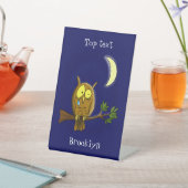 涙と月の悲しいフクロウ恋しく思ルは漫画だ 台座サイン (インサイチュ)