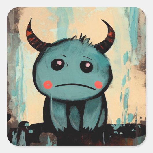 涙と角 スクエアシール (正面)