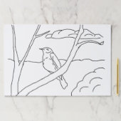 涙の出るパッド – 裸の枝に色を付ける鳥 ペーパーパッド (インサイチュ)