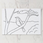 涙の出るパッド – 裸の枝に色を付ける鳥 ペーパーパッド (正面)