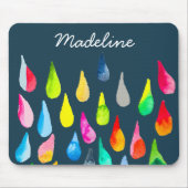 涙の水彩カラフルでファンシー マウスパッド (正面)