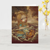 「涙の池のアリス」グリーティングカード カード (黄色い花)