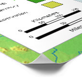 涙の跡先住民米国移住地図 ポスター (角)