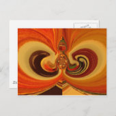 涙の雫の中心がある抽象的なうずまきのアートプリント ポストカード (正面/裏面)