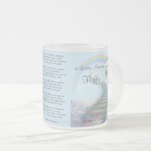 涙もしがペット記念階段を築ける フロストグラスマグカップ (正面右)