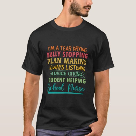 涙を乾かす学生ヘルグスクールナースのモチベーション Tシャツ (正面)