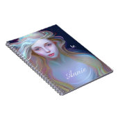 涙を流した穏やかな女パーソナライズされた ノートブック (右側)