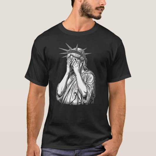 涙を流す自由の女神 Tシャツ (正面)