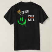 涙を通して笑う – おもしろいユニセックスデザインTシャツ Tシャツ (デザイン裏面)