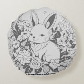 涙を遠くに浮かべて幸せを作る丸い枕 ラウンドクッション (裏面)