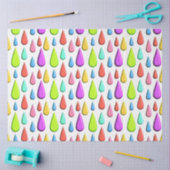 涙カラフル滴、雨滴パターン 薄葉紙 (クラフト)