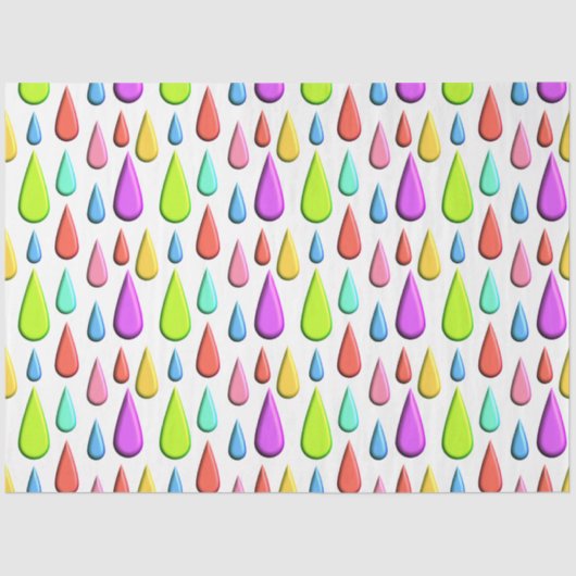 涙カラフル滴、雨滴パターン 薄葉紙 (正面)
