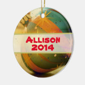 涙パーソナライズされた滴型クリスマス飾り セラミックオーナメント (左)