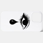 涙ユニーク滴付き目まつ毛ブラック/ホワイト Case-Mate iPhoneケース (裏面 (横))
