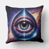 涙滴形状の銀河ディスコ内の宇宙眼 クッション (裏面)