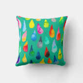 涙滴水色カラフルお洒落投薬 クッション (裏面)