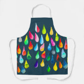 涙滴水色カラフル お洒落 エプロン (正面)