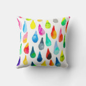 涙滴水色カラフル お洒落 クッション (裏面)