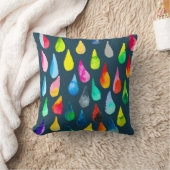 涙滴水色カラフル お洒落 クッション (ブランケット)