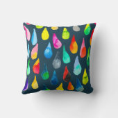 涙滴水色カラフル お洒落 クッション (裏面)