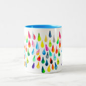 涙滴水色カラフル お洒落 ツートーンマグカップ (中央)
