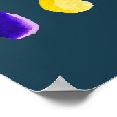 涙滴水色カラフル お洒落 ポスター (角)