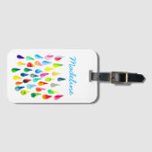 涙滴水色カラフル お洒落 ラゲッジタグ (正面横)