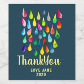 涙滴水色カラフル お洒落 ワインラベル (シングルラベル)