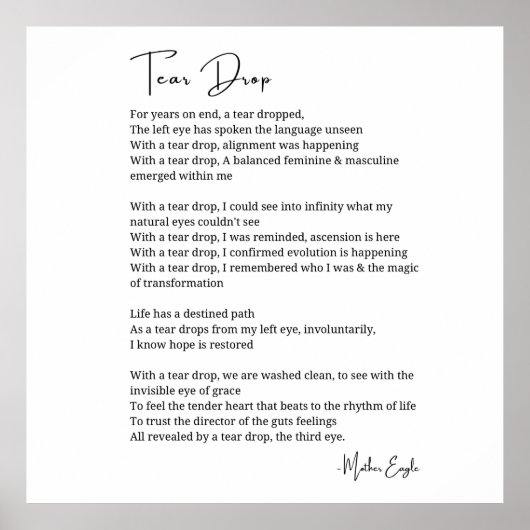 涙滴覚醒サードアイ詩のポスターアート ポスター (正面)