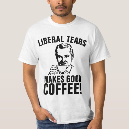 涙自由主義のはコーヒーが美味しい!男子Tシャツ Tシャツ (正面)