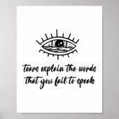 涙静かだ。死別の贈り物悔やみや弔慰贈与 ポスター (正面)