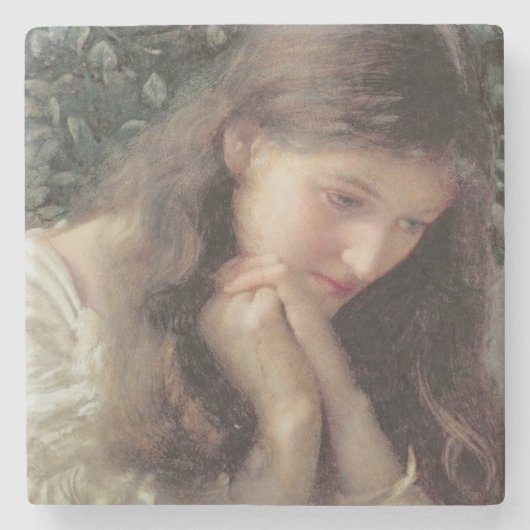 涙（涙の中の美しい女性） ストーンコースター (正面)