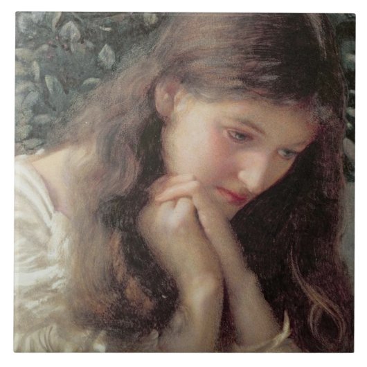 涙（涙の中の美しい女性） タイル (正面)