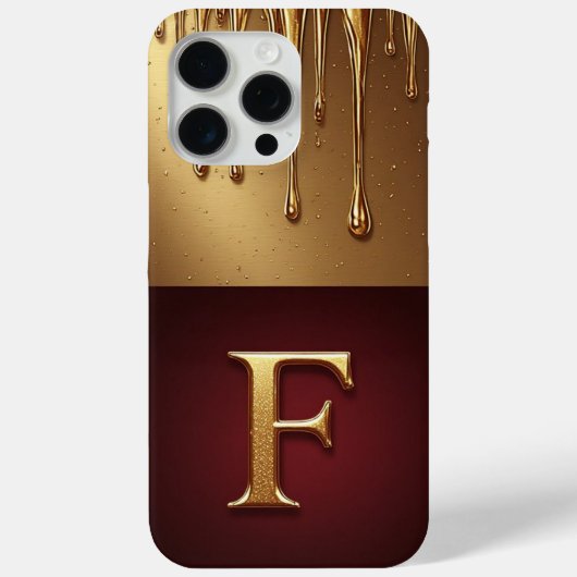 💎 液体が滴る輝くグリッターモノグラムF Case-Mate iPhoneケース (裏面)