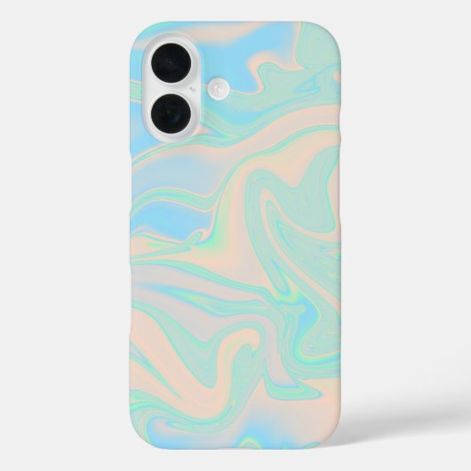 液体っぽい疑似ホログラフィック虹色テクスチャ Case-Mate iPhoneケース (裏面)