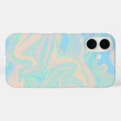 液体っぽい疑似ホログラフィック虹色テクスチャ Case-Mate iPhoneケース (裏面 (横))