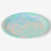 液体のフェイクなレーザー光線写真虹色の質 ペーパープレート (アングル)