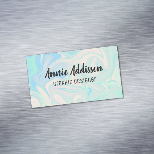 液体のフェイクなレーザー光線写真虹色の質 マグネット名刺 (インサイチュ)