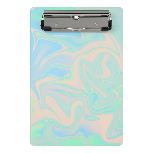 液体のフェイクなレーザー光線写真虹色の質 ミニクリップボード (正面)