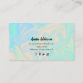 液体のフェイクなレーザー光線写真虹色の質 ロイヤリティカード (裏面)