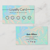 液体のフェイクなレーザー光線写真虹色の質 ロイヤリティカード (正面/裏面)