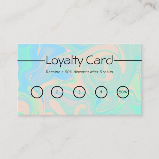 液体のフェイクなレーザー光線写真虹色の質 ロイヤリティカード (正面)