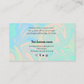 液体のフェイクなレーザー光線写真虹色の質 割引カード (裏面)