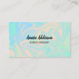 液体のフェイクなレーザー光線写真虹色の質 名刺