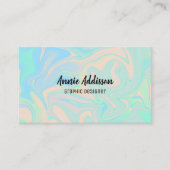 液体のフェイクなレーザー光線写真虹色の質 名刺 (正面)